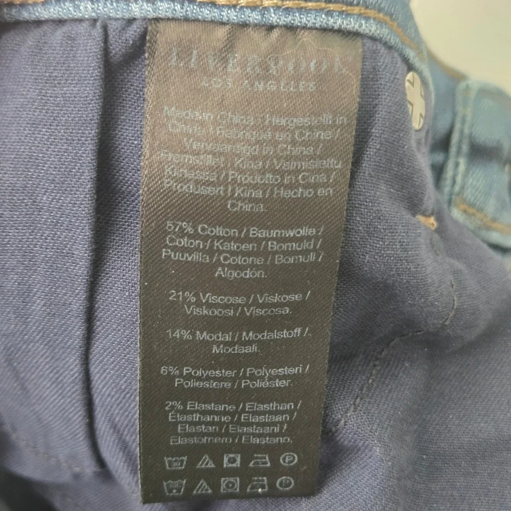 Liverpool Los Angeles Petite Flare Wide‎ Leg Jeans Dark Wash Indigo 14P/32 Denim